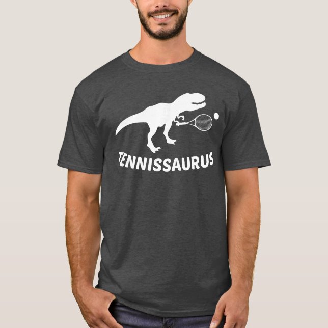 Camiseta Tennisaurus Dinosaurennis Funny Racket Sports fami (Frente)