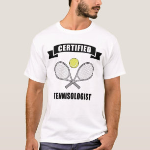 Camiseta Tennisólogo certificado - Design de Tênis engraçad