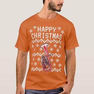 Camiseta Tenor Horn Ugly Christmas Hornist Brass Musico