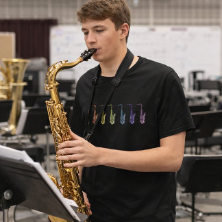 Camiseta Tenor Saxophone Rainbow 