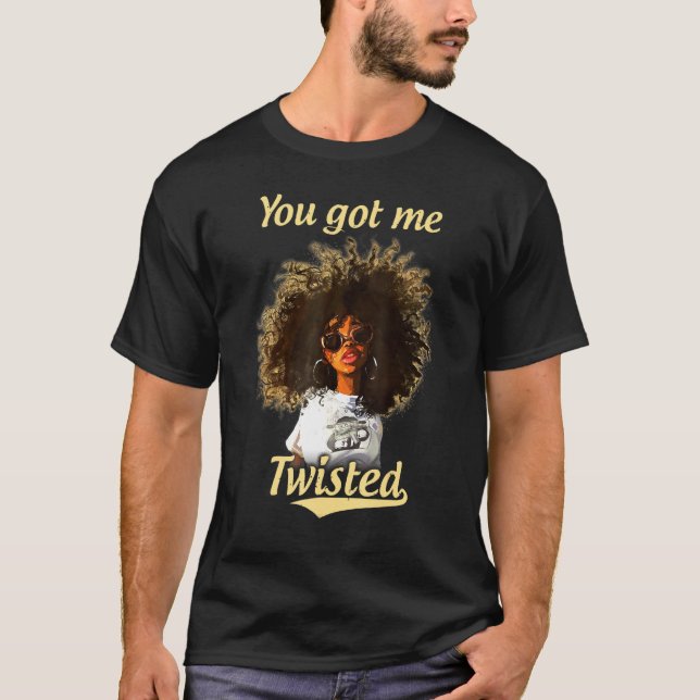 Camiseta Tens-Me Trancas De Cabelo Natural. (Frente)