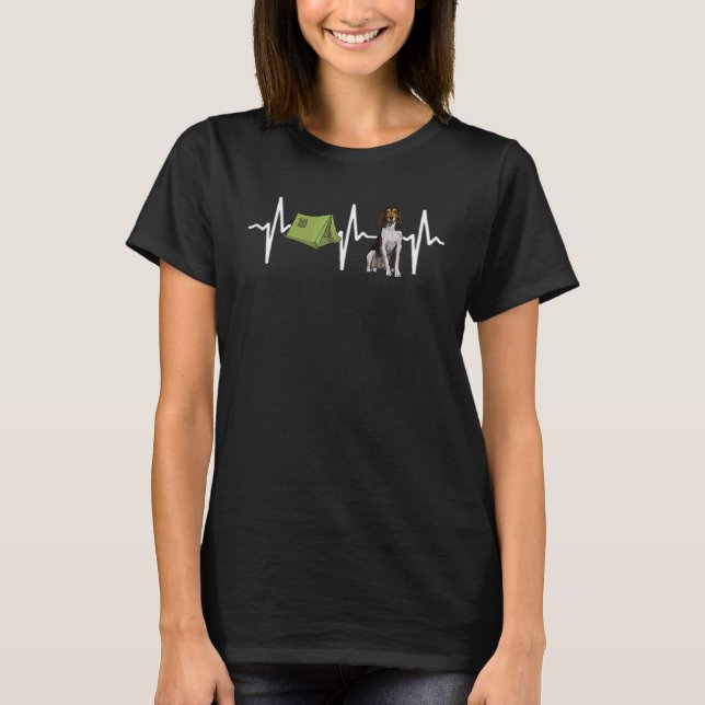 Camiseta Tent Camping Treing Walker Coonhound Heartbeat Do (Frente)