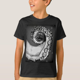 Camiseta Tentáculo de Octopus Náutico Branco e Preto Vintag