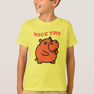 Camiseta Tentativa Legal Cartoon do Hipopótamo
