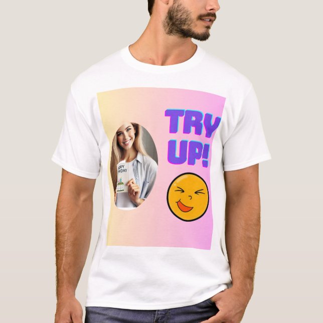 Camiseta Tente! Diversão Emoji Design para o Natal (Frente)