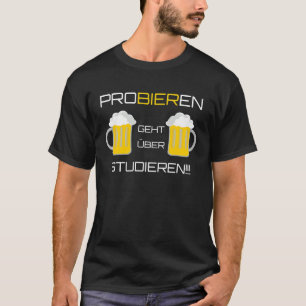 Camiseta Tente estudar o estudo de cerveja Idea Uni