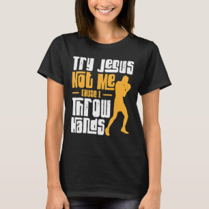 Camiseta Tente Jesus não eu, gancho de cruz, boxe luvas