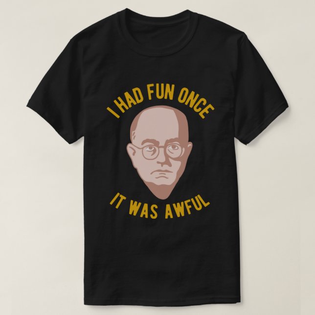 Camiseta Teodor Adorno Filosofia Meme - Diverti-me uma vez, (Frente do Design)