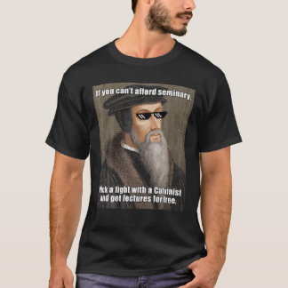 Camiseta Teologia Engraçada Argumento Seminário Calvinista