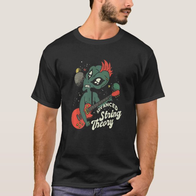 Camiseta Teoria Avançada de Cordas Guitarista Ufo Alienígen (Frente)