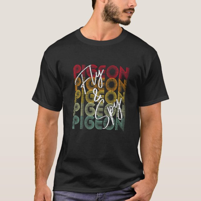 Camiseta Teoria Da Conspiração De Pombos De Voa E Spy, Retr (Frente)