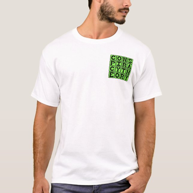 Camiseta Teoria da Conspiração, Explicação de Chapéu de Pap (Frente)