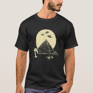 Camiseta Teoria da Conspiração OVNI Pirâmide Egípcia Astron