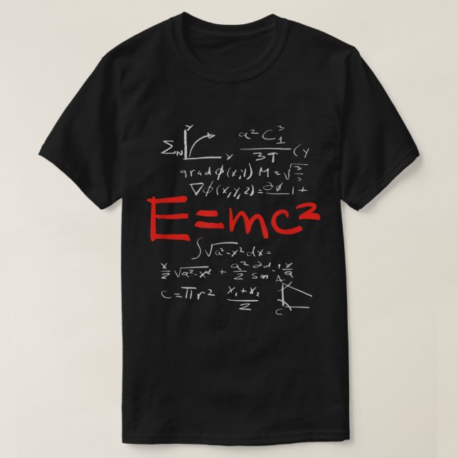 Camiseta Teoria da relatividade E = mc2 teoria equação físi (Frente do Design)