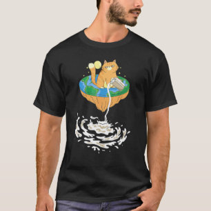 Camiseta Teoria da Terra Plana Via Láctea Gato Professor de