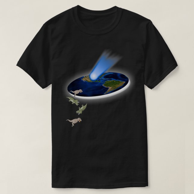 Camiseta Teoria Engraçada Design de Extinção do Dinossauro (Frente do Design)
