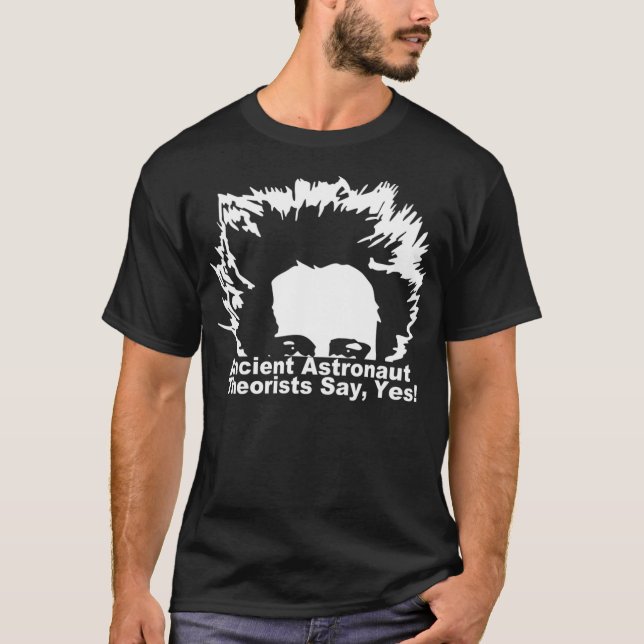 Camiseta Teóricos Astronautas Antigos Dizem Sim Rosto Alien (Frente)