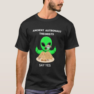 Camiseta Teóricos da Astronáutica Egípcia Antiga Dizem Sim