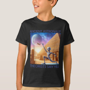 Camiseta Teóricos dos Astronautas Antigos de Yoga dizem sim
