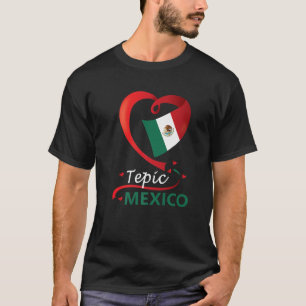 Camiseta Tepic Nayarit México Sinalizador do Coração Mex