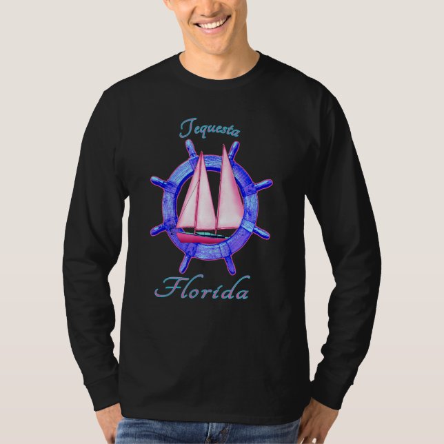Camiseta Tequesta Florida Sailboat Vacation Nautica (Frente)
