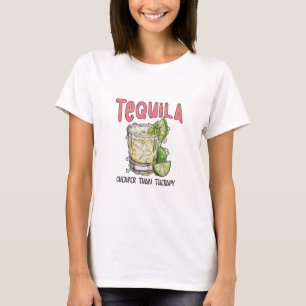Camiseta Tequila mais barata que a terapia Tequila mexicana