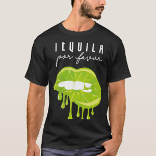 Camiseta Tequila Por Favor Lime Lips Adulto Bebendo Cinco D
