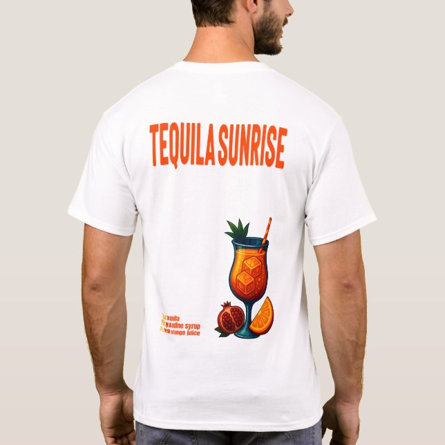 Camiseta Tequila Sunrise T-Shirt – Vibrant Tropical Drink (Verso)
