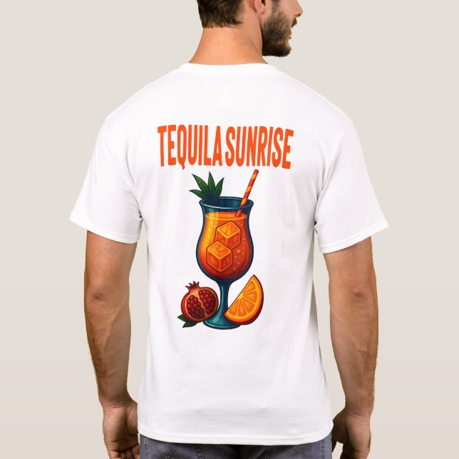 Camiseta Tequila Sunrise T-Shirt – Vibrant Tropical Drink (Verso)