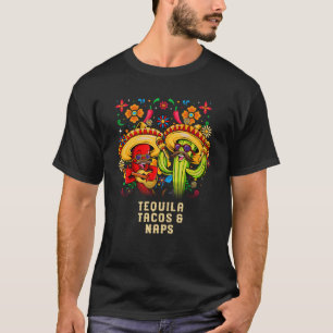 Camiseta Téquila Tacos e Sonecas Humor de Coquetel Margarit