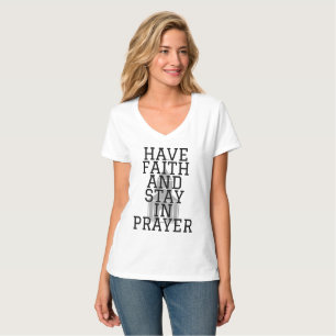 Camiseta Ter Fé Nas Mulheres Negros De Oração