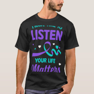 Camiseta Ter Tempo Para Ouvir Saúde Mental Conscientização 