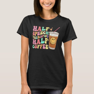 Camiseta Terapeuta da fala meio retrô groovy meio café SLP