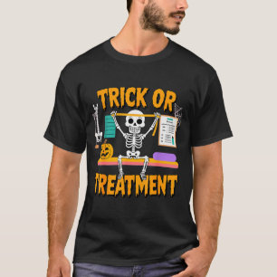 Camiseta Terapeuta De Fisioterapia De Halloween Pt Gola Alt