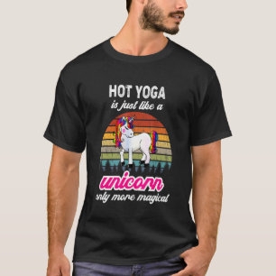Camiseta Terapeuta de Yoga Quente Unicórnio Pôr do Sol Vint