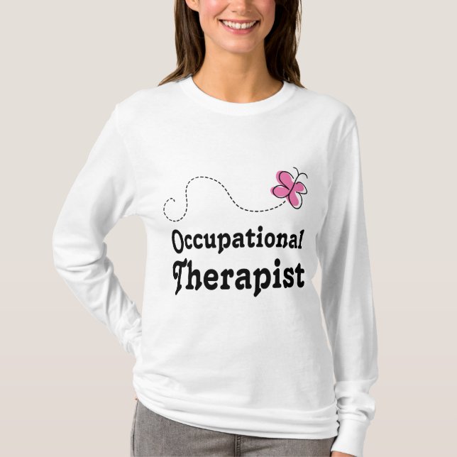 Camiseta Terapeuta ocupacional bonito cor-de-rosa (Frente)