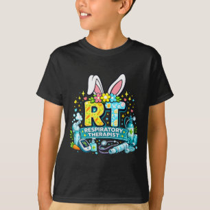 Camiseta Terapeuta respiratório coelho da páscoa engraçado