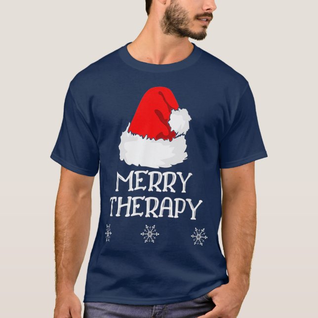 Camiseta Terapêutica de feliz Natal Físico ou Ocupacional (Frente)