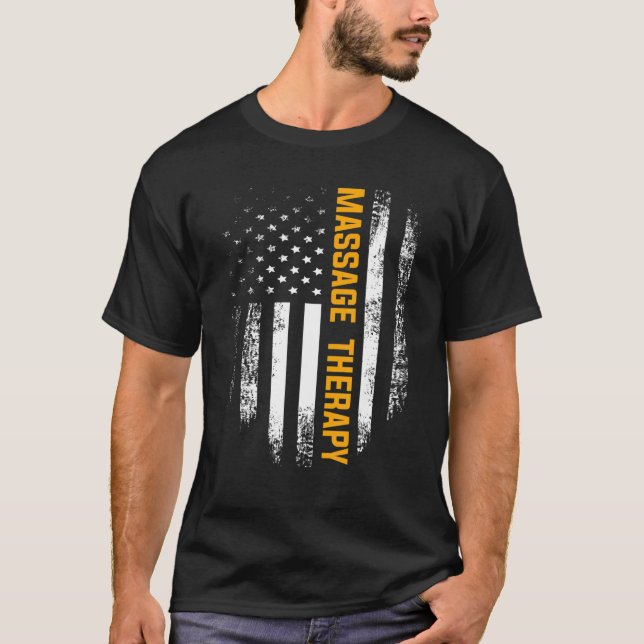 Camiseta Terapêutica De Massagem Vintage Com Bandeira Ameri (Frente)