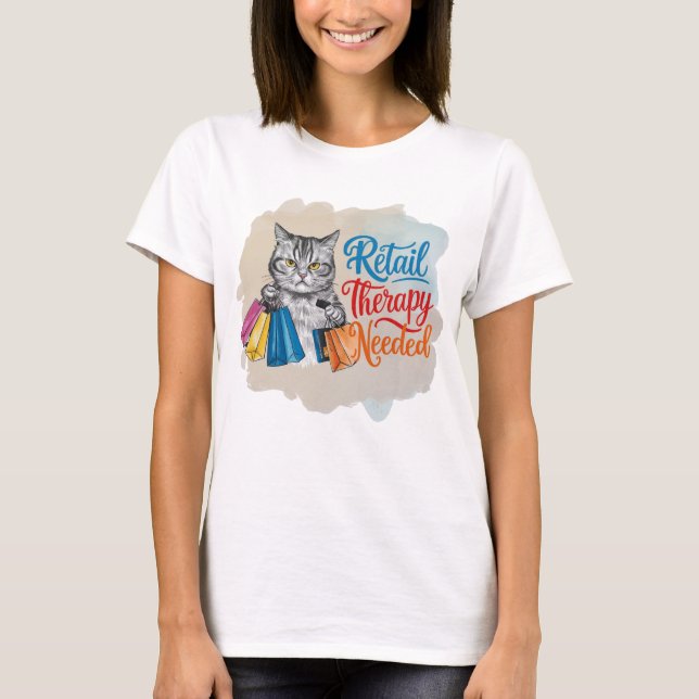 Camiseta Terapêutica Engraçada De Retalho Para Gatos (Frente)