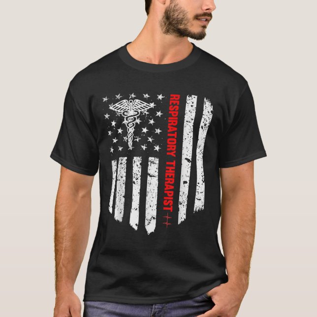 Camiseta Terapêutica Respiratória Bandeira Americana Patrió (Frente)