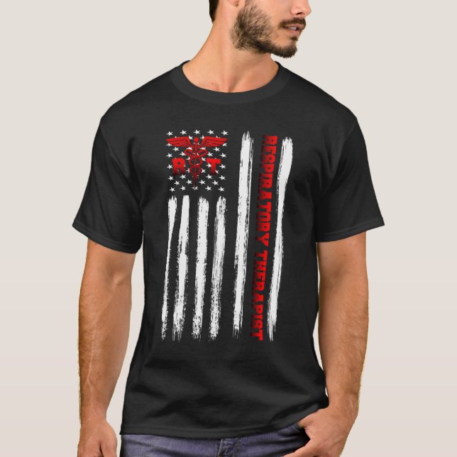 Camiseta Terapêutica Respiratória Presente Bandeira America (Frente)