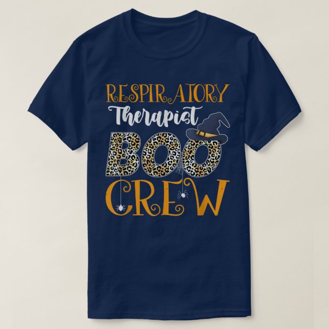 Camiseta Terapêutica Respiratória Tripulação Boo Halloween  (Frente do Design)