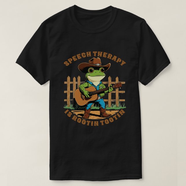 Camiseta Terapia da Fala Animada Cowboy Sapo (Frente do Design)