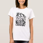 Camiseta Terapia de acampamento Funny Camper Citando Tipogr<br><div class="desc">Uma citação de tipografia engraçada com montanhas,  que diz: "Eu não preciso de terapia eu só preciso ir acampar".</div>
