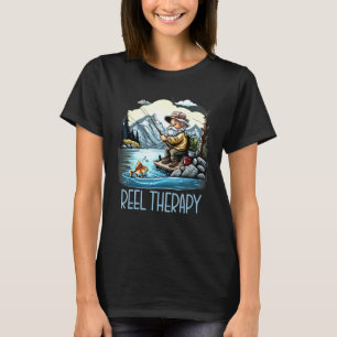Camiseta Terapia de Carrete Pescador de Pesca Amor ao Ar Li