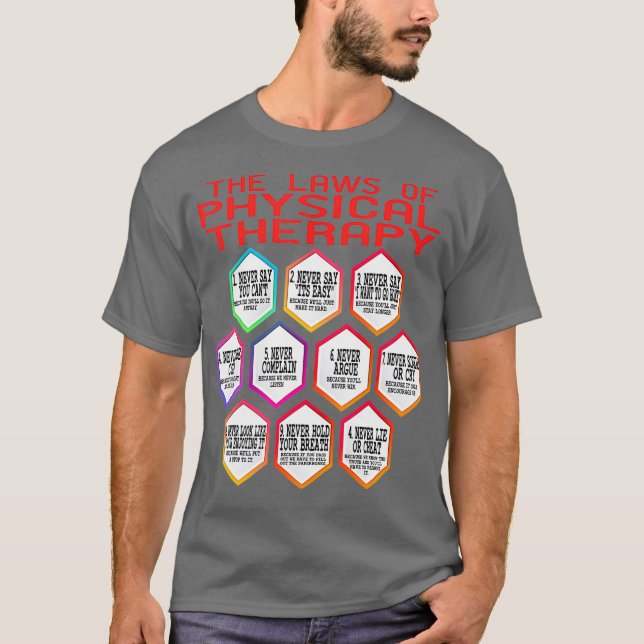 Camiseta Terapia física As leis da física e (Frente)