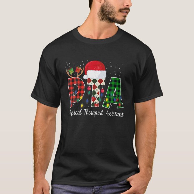 Camiseta Terapia Física Assistente De Natal Luz Vermelha Pl (Frente)