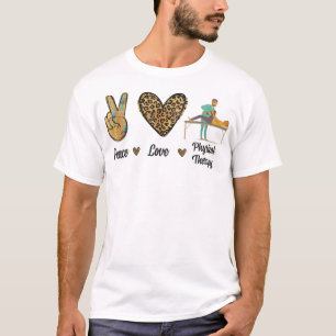 Camiseta Terapia Física de Paz, PT Mês Terapista Leo
