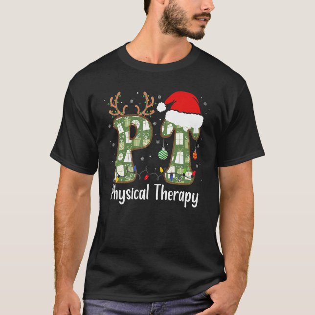 Camiseta Terapia física Natal Retro Groovy PT Therapi (Frente)